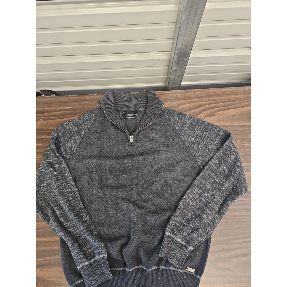 Buckle Black Sweater Mens XL Gray 1/4 Zip Pullover Mock Neck Athletic Fit